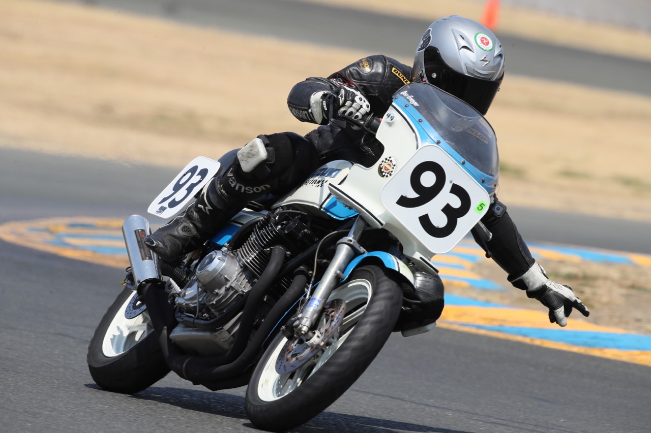 Russ riding a motorcycle fast